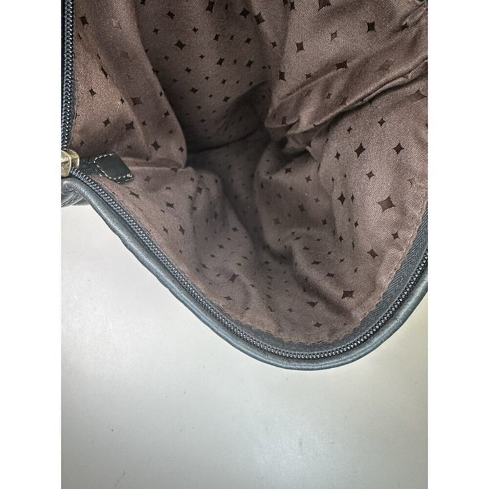 Vintage FOSSIL Explorer Foldover Leather Black&Brown Versatile Shoulder Bag EUC - Picture 12 of 12